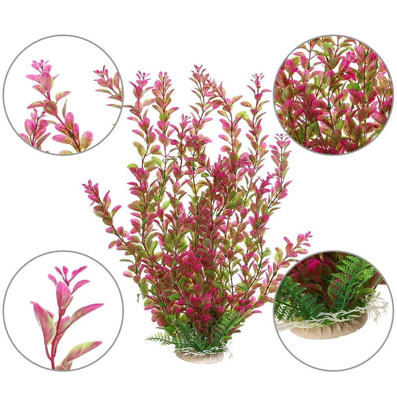 Mayitr 18" Plastic Water Plant for Aquarium Fish Tank Ornament, Rhodo Red - Image 5
